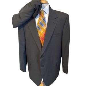 Warren Sewell 2 Piece Suit Mens 46S Portly Fit Pants 44 x 30  Gray Wool Blend